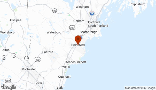 Map showing Biddeford
