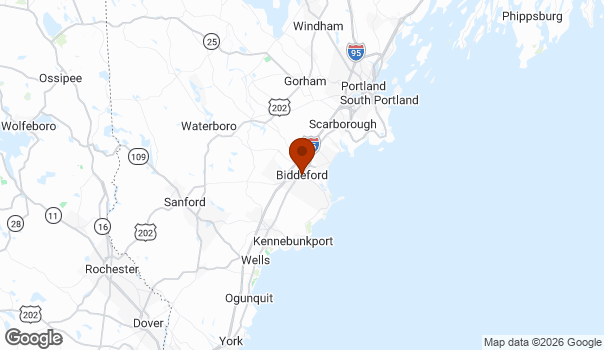 Map showing Biddeford