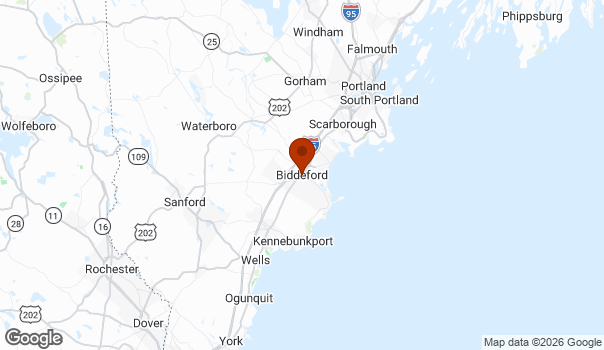 Map showing Biddeford