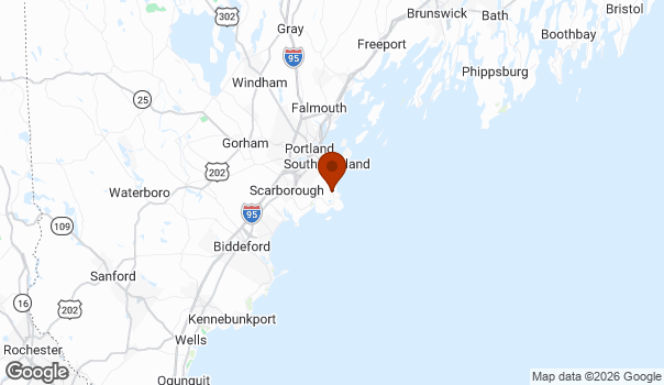 Map showing Cape Elizabeth