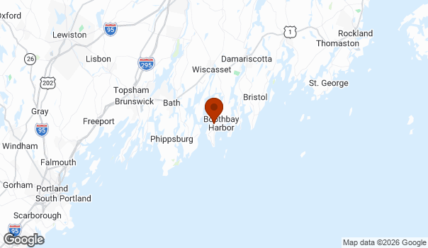 Map showing Boothbay Harbor