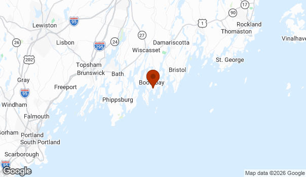 Map showing Boothbay Harbor
