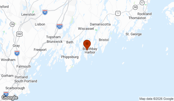 Map showing Boothbay Harbor