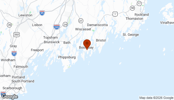 Map showing Boothbay Harbor