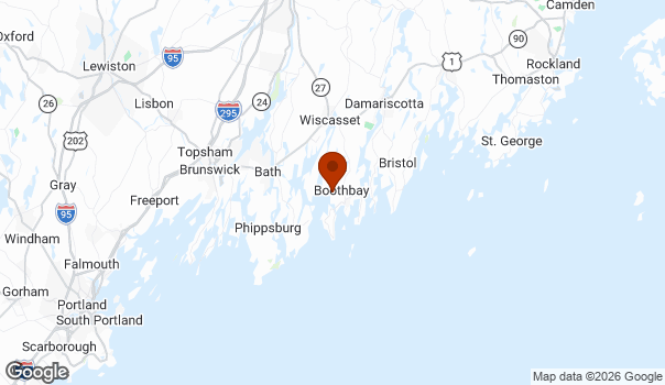 Map showing Boothbay