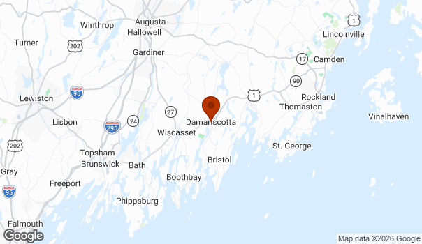 Map showing Damariscotta