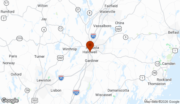 Map showing Hallowell