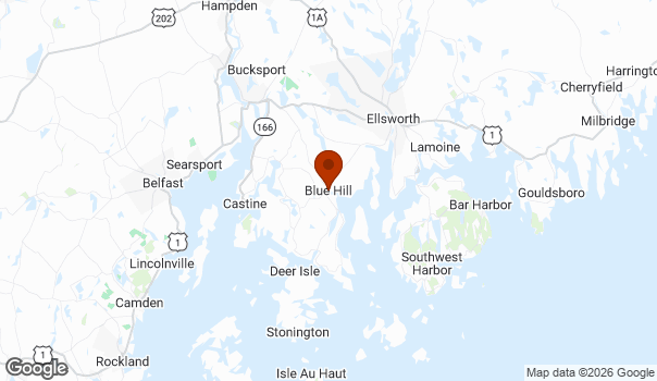 Map showing Blue Hill