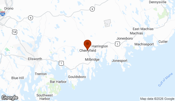 Map showing Cherryfield