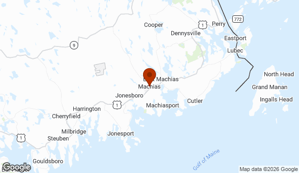 Map showing Machias