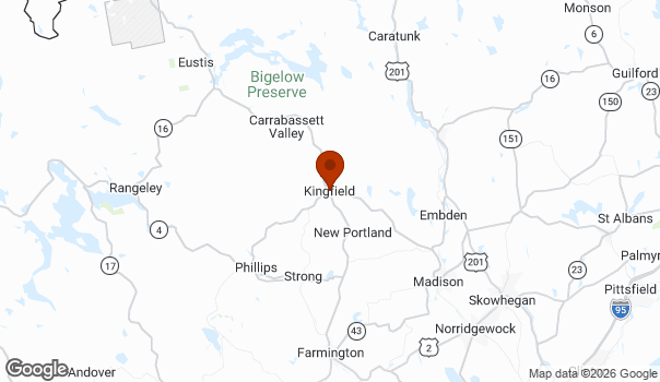 Map showing Kingfield