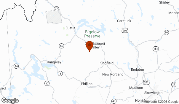 Map showing Carrabassett Valley