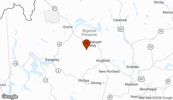 Map showing Carrabassett Valley