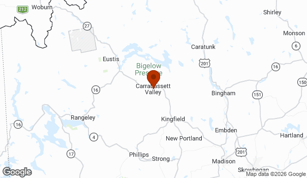 Map showing Carrabassett Valley