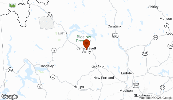Map showing Carrabassett Valley