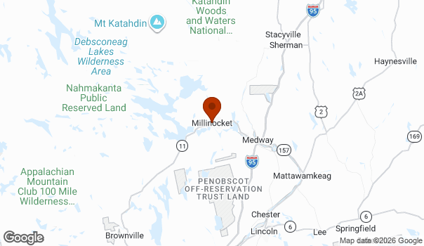 Map showing Millinocket