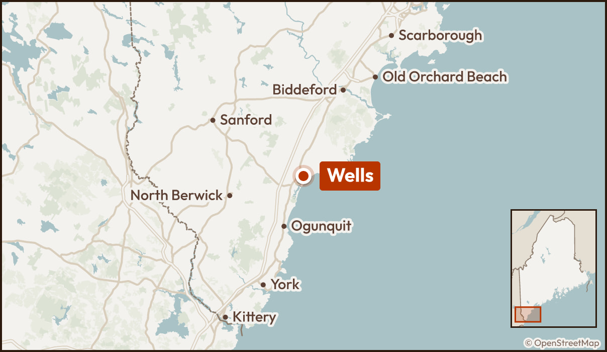 Map showing Wells