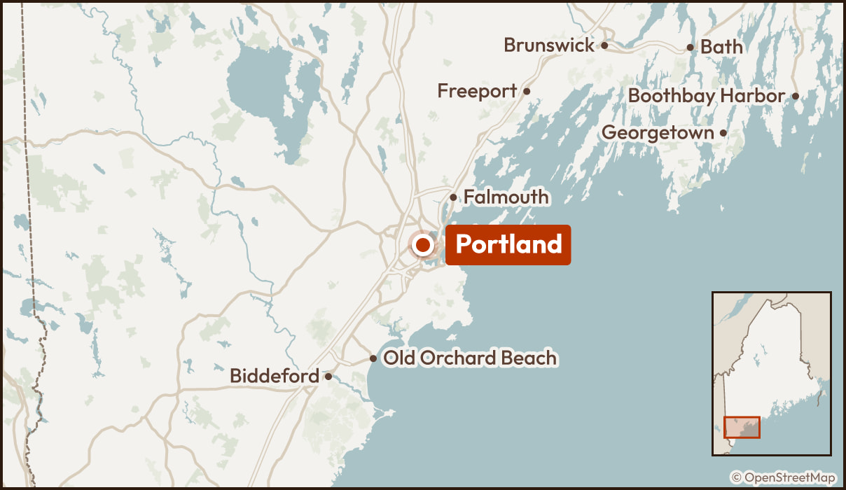 Map showing Portland