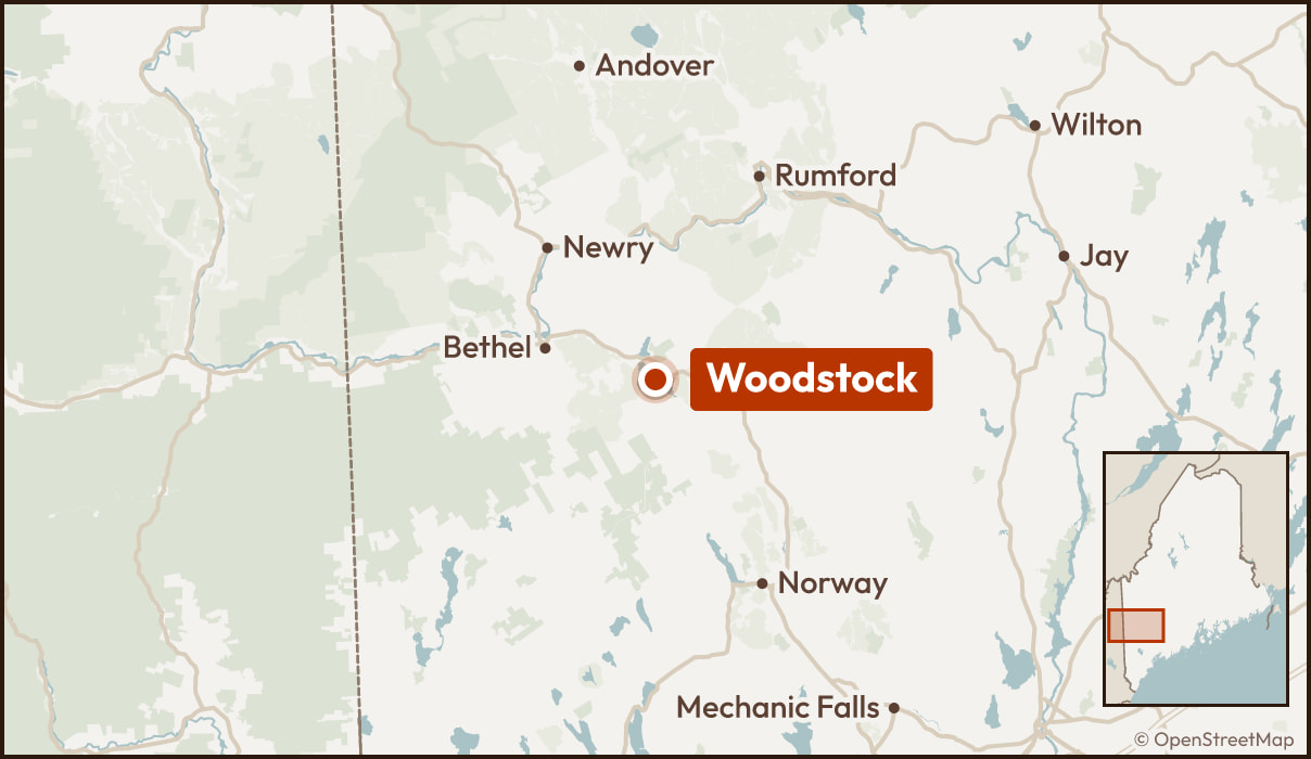 Map showing Woodstock