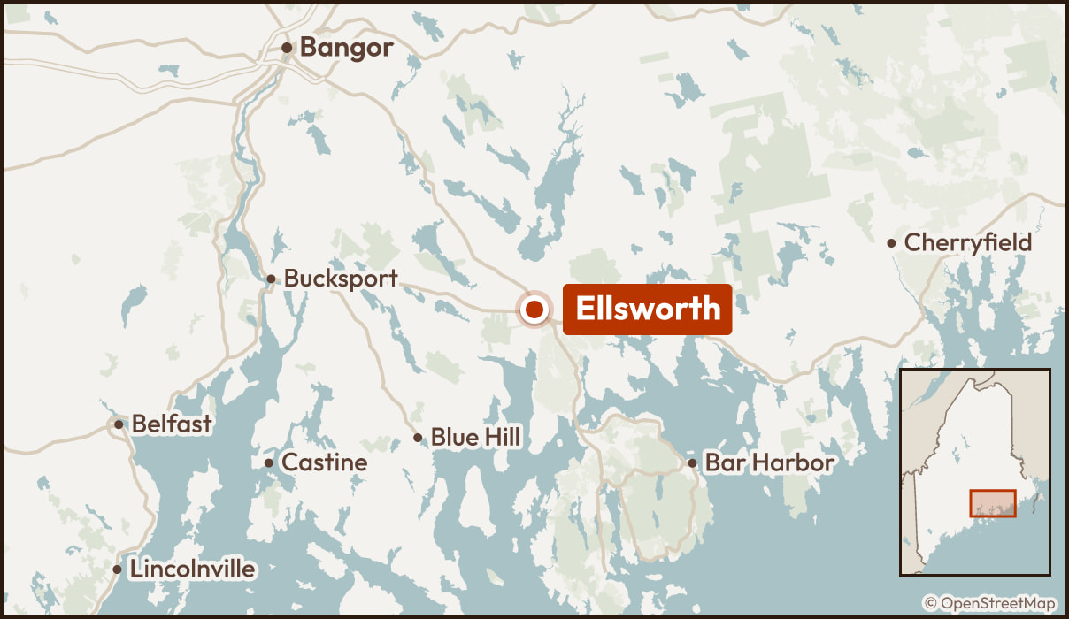 Map showing Ellsworth